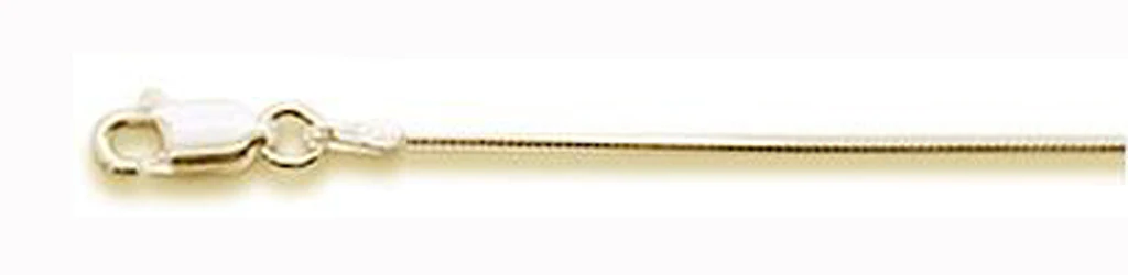 Yellow Gold Plated 0.7 MM 015 8 Sides Snake Chain .925 Solid Sterling Silver Sizes 16-20" NEW