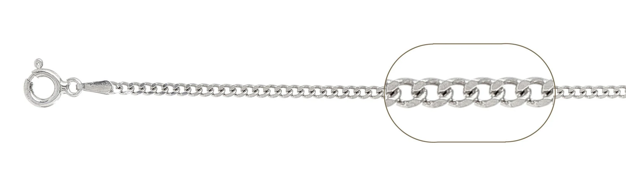 060-2MM Sterling Silver Curb Chain Made in Italy Available in 7"- 30" inches NEW