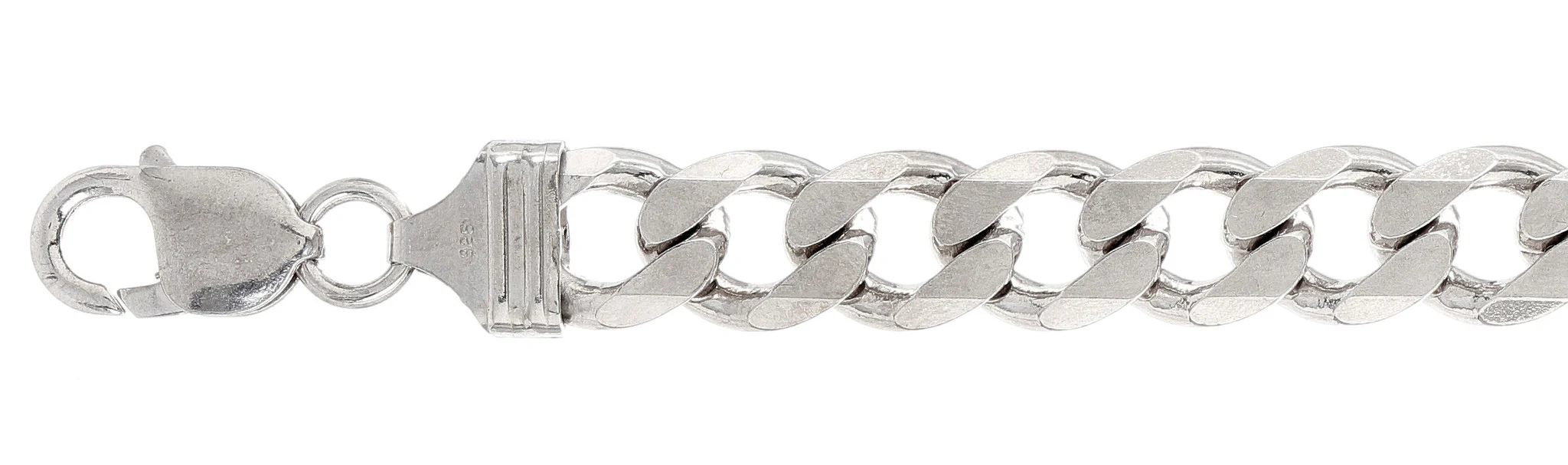300-11MM Sterling Silver Curb Chain Made in Italy Available in 16"- 30" inches NEW