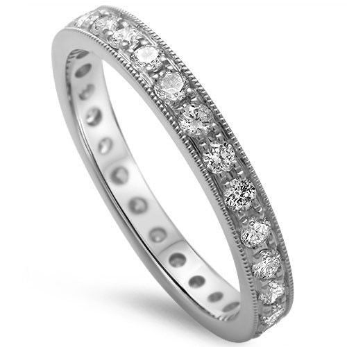<span>DIAMOND CLOSEOUT! </span> .68ct 14KT White Gold G SI Eternity Round Diamond Wedding Stackable Anniversary Band - Image 2