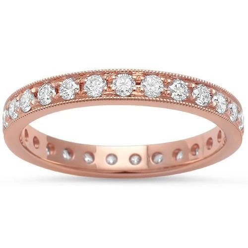 <span>DIAMOND CLOSEOUT! </span> .68ct 14KT Rose Gold G SI Eternity Round Diamond Wedding Stackable Anniversary Band