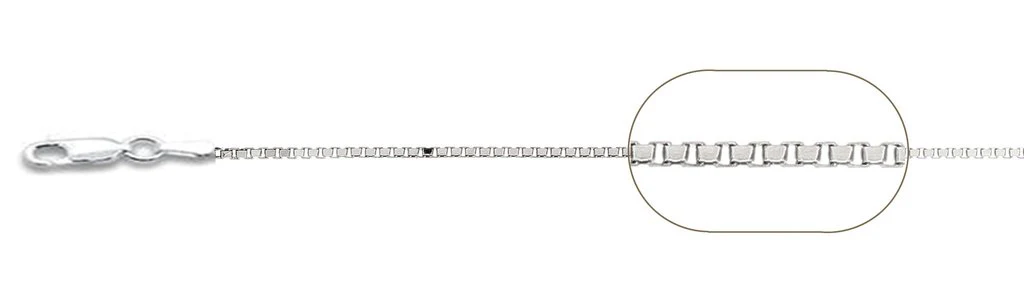 022-1.1MM Box Chain .925 Solid Sterling Silver Sizes 16-30" NEW