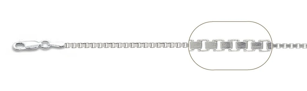 026-1.4MM Box Chain .925 Solid Sterling Silver Sizes 16-30" NEW