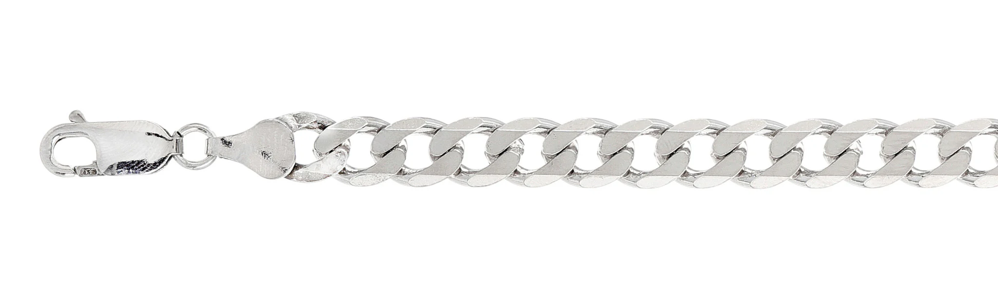 180-7MM Curb Chain .925 Solid Sterling Silver Sizes 8-32" NEW
