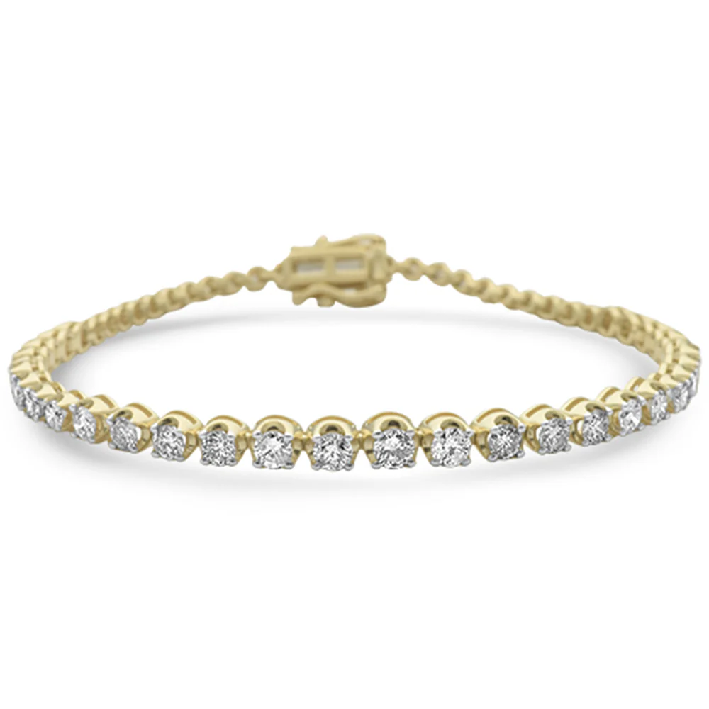 <span style="color:purple">SPECIAL!</span> 3.01ct G SI 14K Yellow Gold Diamond Graduated Style Tennis Bracelet 7" Long