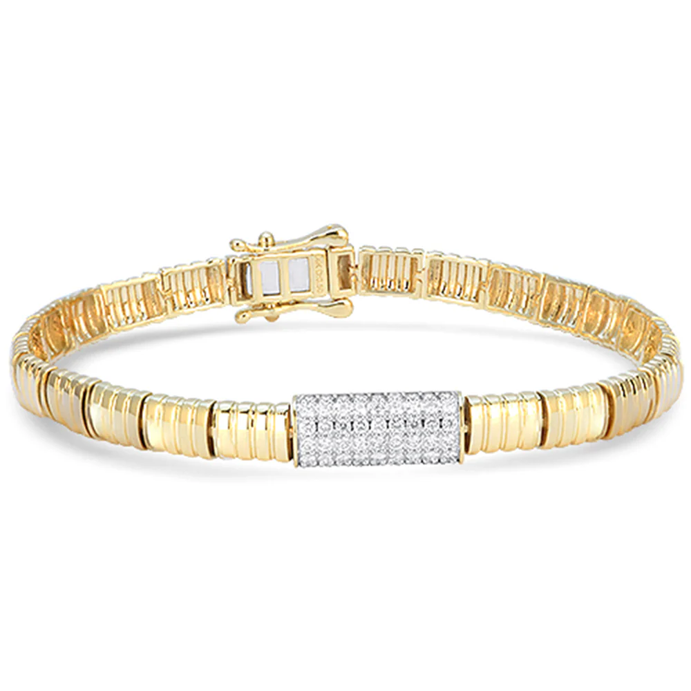 <span style="color:purple">SPECIAL!</span> .49ct G SI 14kt Yellow Gold Round Diamond Bracelet 7" Long