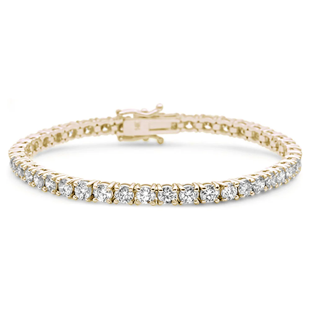 <span style="color:purple">SPECIAL!</span> 5.98ct 14KT Yellow Gold Diamond Tennis Bracelet 8"