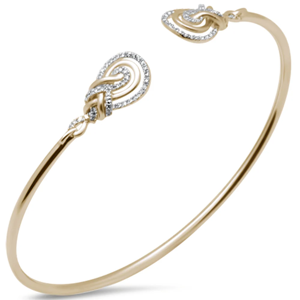 <span style="color:purple">SPECIAL!</span> .33ct G SI 14K Yellow Gold Diamond Flexible Open Bangle Bracelet