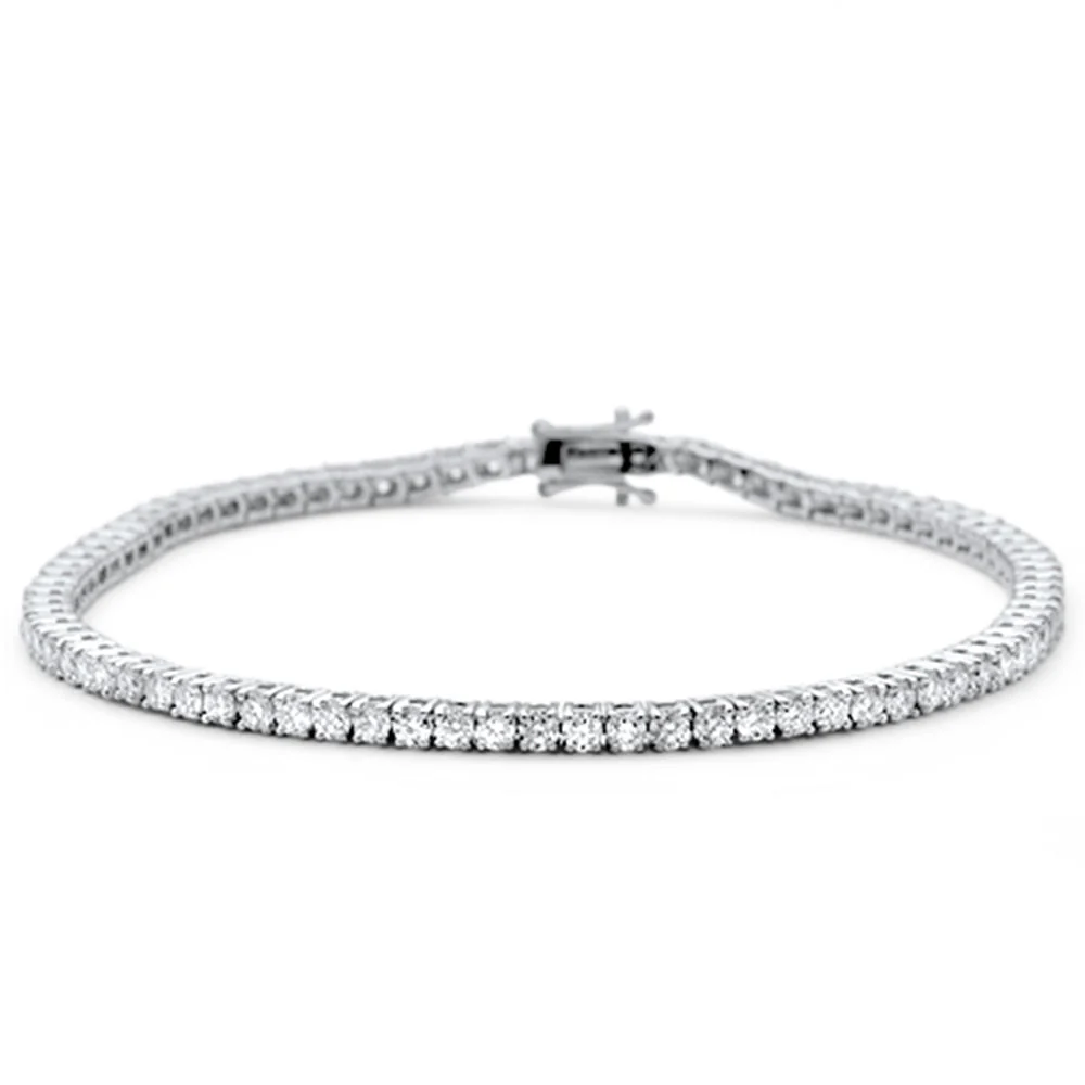<span style="color:purple">SPECIAL!</span> 3.96ct 14KT White Gold Diamond Tennis Bracelet 7"