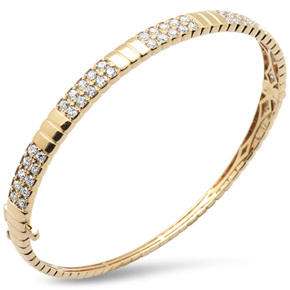 <span style="color:purple">SPECIAL!</span> 1.96ct G SI 14K Yellow Gold Diamond Bangle Bracelet