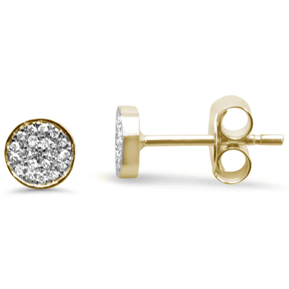 <span>DIAMOND CLOSEOUT! </span>.08ct G SI 14K Yellow Gold Round Bezel Diamond Stud Earrings
