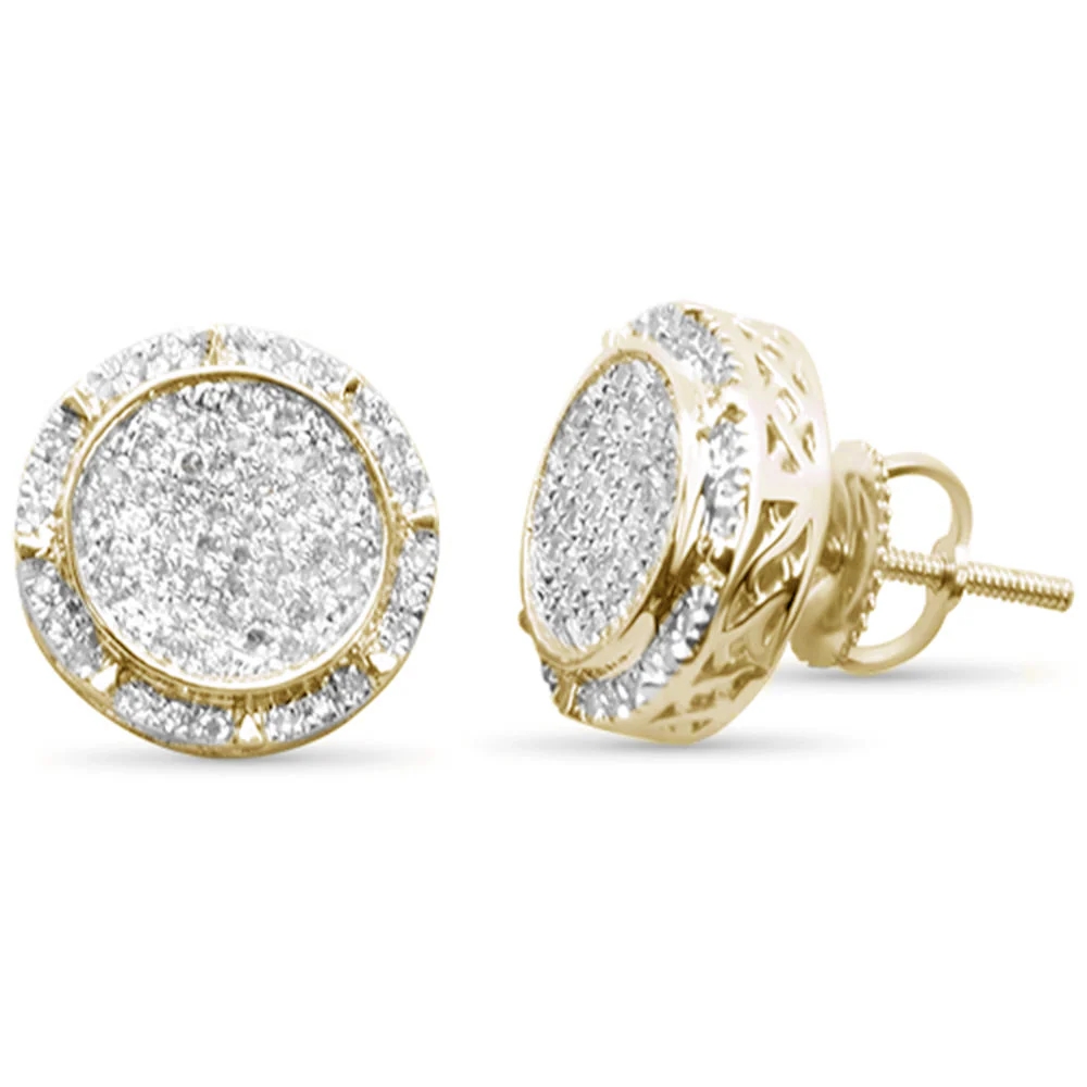 <span>DIAMOND CLOSEOUT! </span>.32ct G SI 10K Yellow Gold Round Micro Pave Diamond Earrings