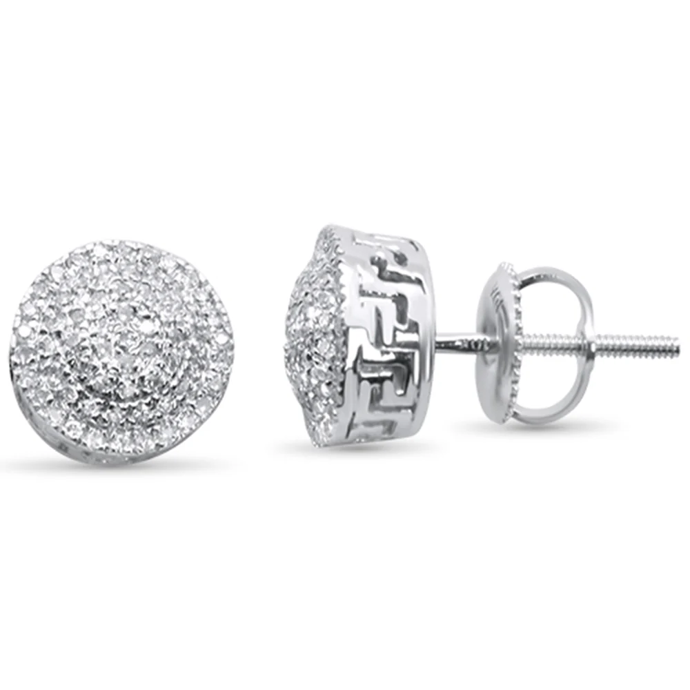 <span>DIAMOND CLOSEOUT! </span>.27ct G SI 10K White Gold Round Micro Pave Diamond Stud Earrings