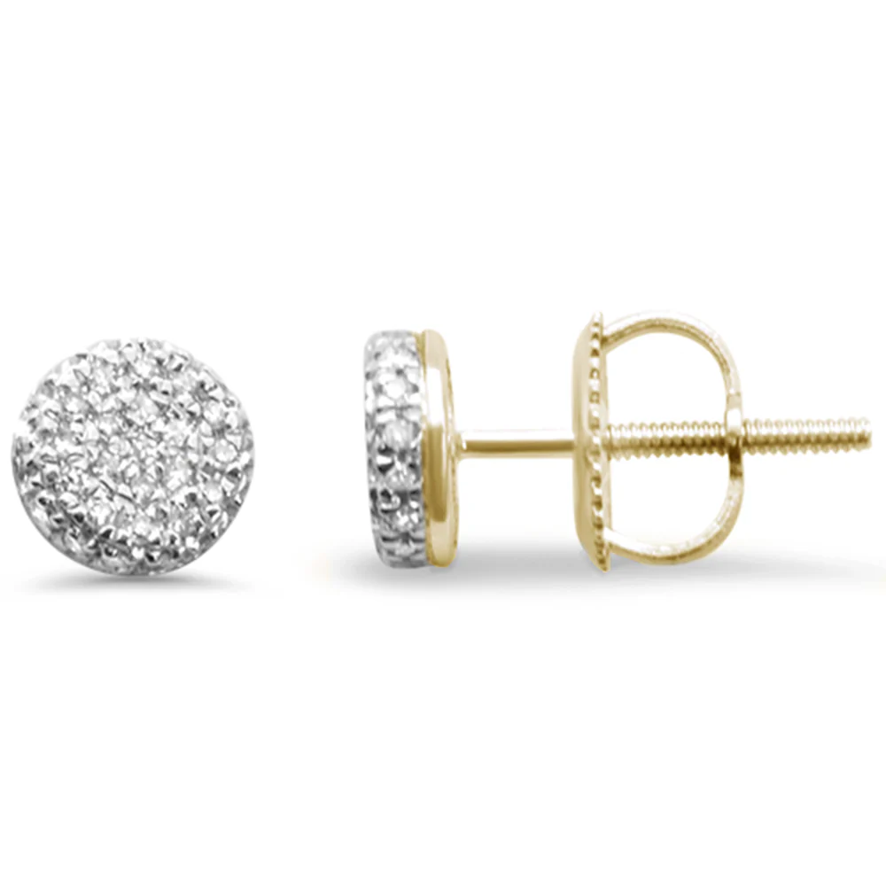 <span>DIAMOND CLOSEOUT! </span>.16ct G SI 10K Yellow Gold Round Diamond Micro Pave Stud Earrings