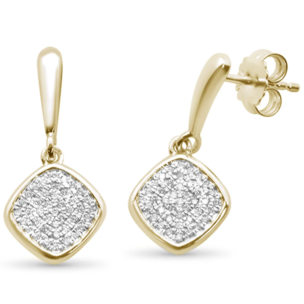 <span>DIAMOND CLOSEOUT! </span>.22CT G SI 10K Yellow Gold Diamond Micro Pave Diamond Drop Earrings