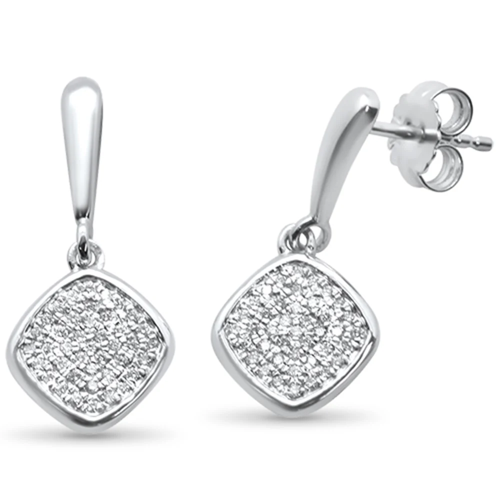 <span>DIAMOND CLOSEOUT! </span>.22CT G SI 10K White Gold Diamond Micro Pave Diamond Drop Earrings