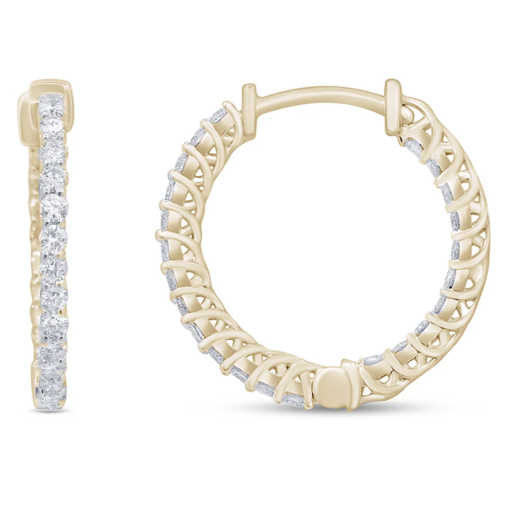 <span style="color:purple">SPECIAL!</span> .53ct G SI 14K Yellow Gold Diamond Hoop Earrings