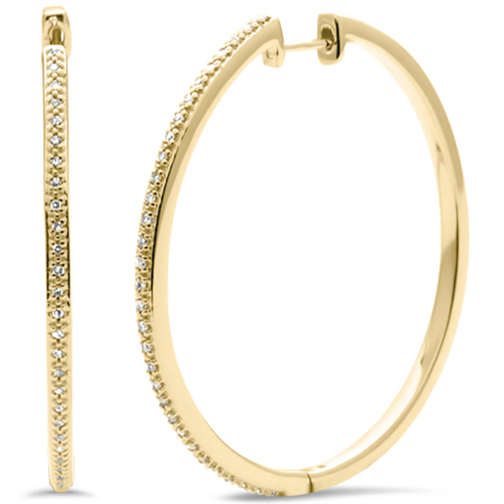<span>DIAMOND CLOSEOUT! </span> .18ct G SI 14K Yellow Gold Diamond Hoop Earrings