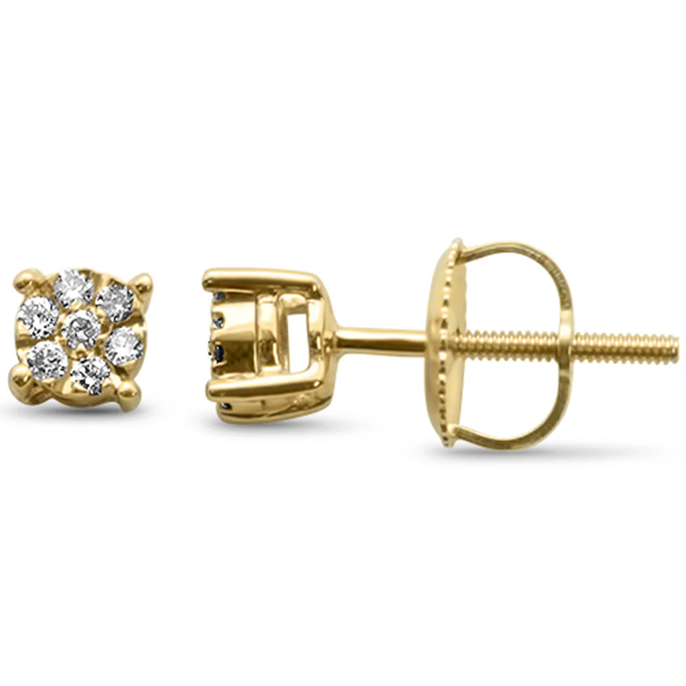 <span>DIAMOND CLOSEOUT! </span>.12ct G SI 10K Yellow Gold Diamond Fashion Earrings