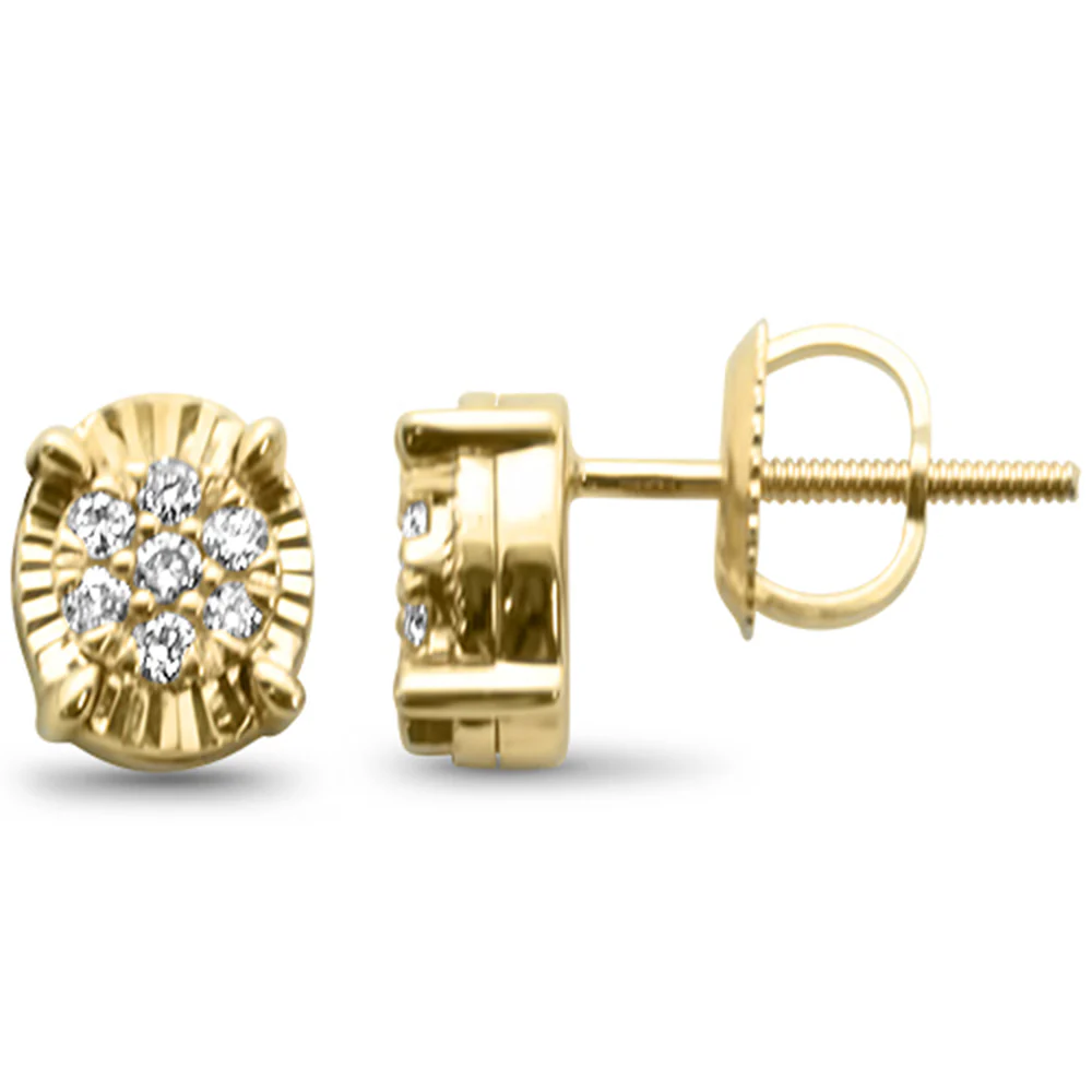 <span>DIAMOND CLOSEOUT! </span>.15ct G SI 10K Yellow Gold Diamond Oval Shaped Stud Earrings