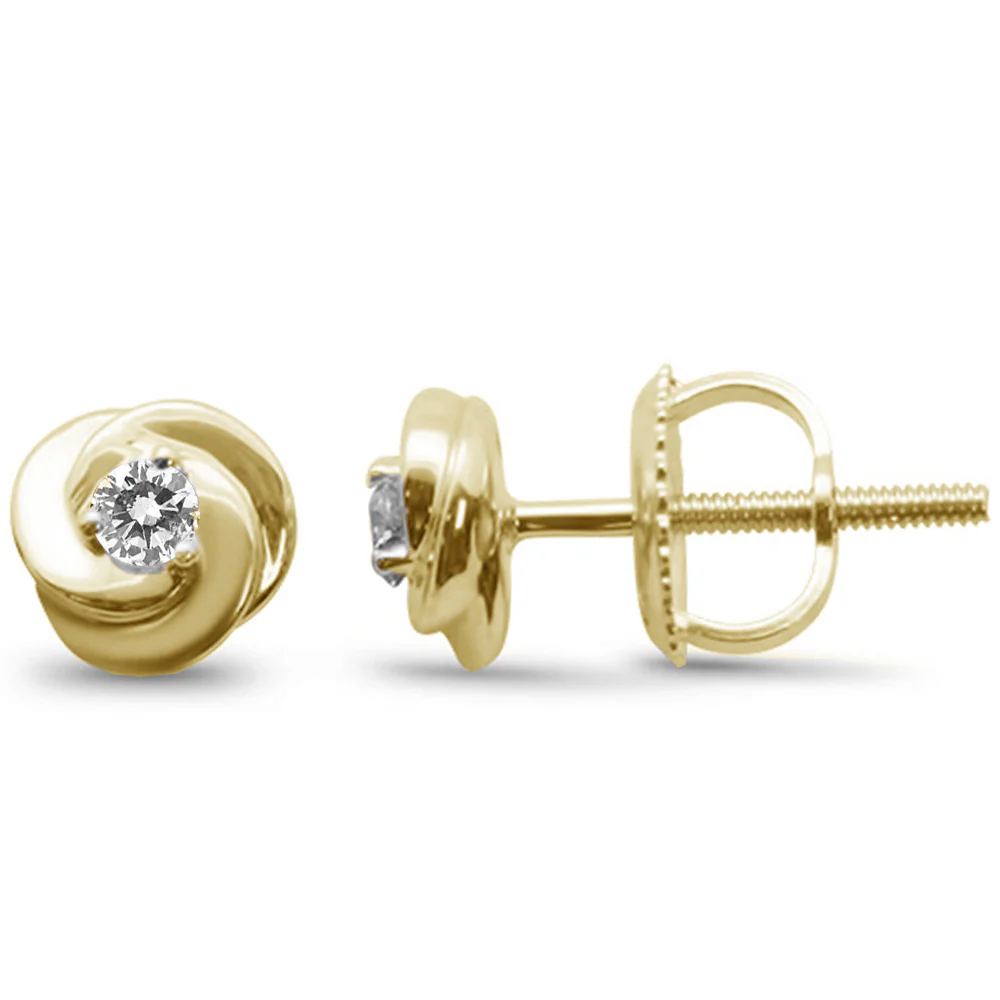 <span>DIAMOND CLOSEOUT! </span>.10ct G SI 10K Yellow Gold Diamond Fashion Earrings