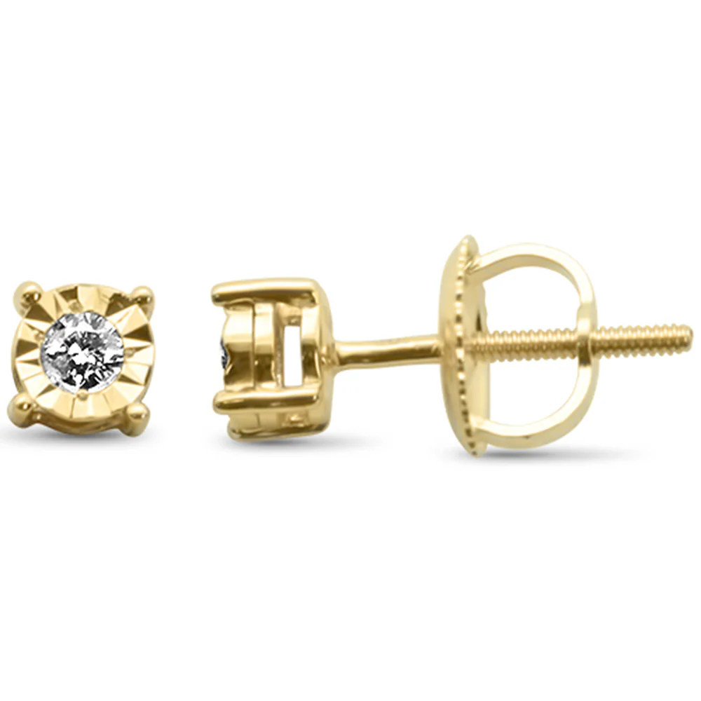 <span>DIAMOND CLOSEOUT! </span>.10ct G SI 10K Yellow Gold Round Diamond Fashion Earrings