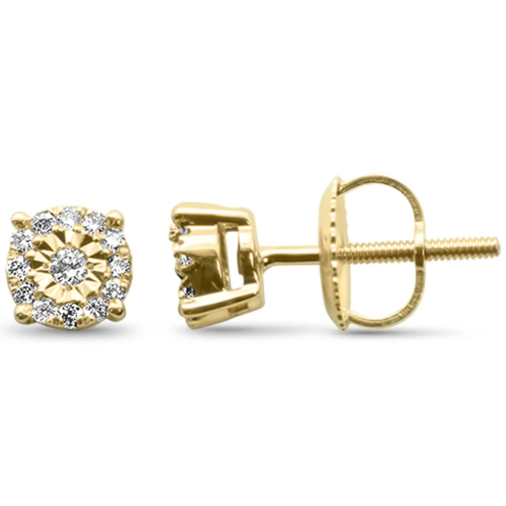 <span>DIAMOND CLOSEOUT! </span>.13ct G SI 10K Yellow Gold Diamond Fashion Earrings