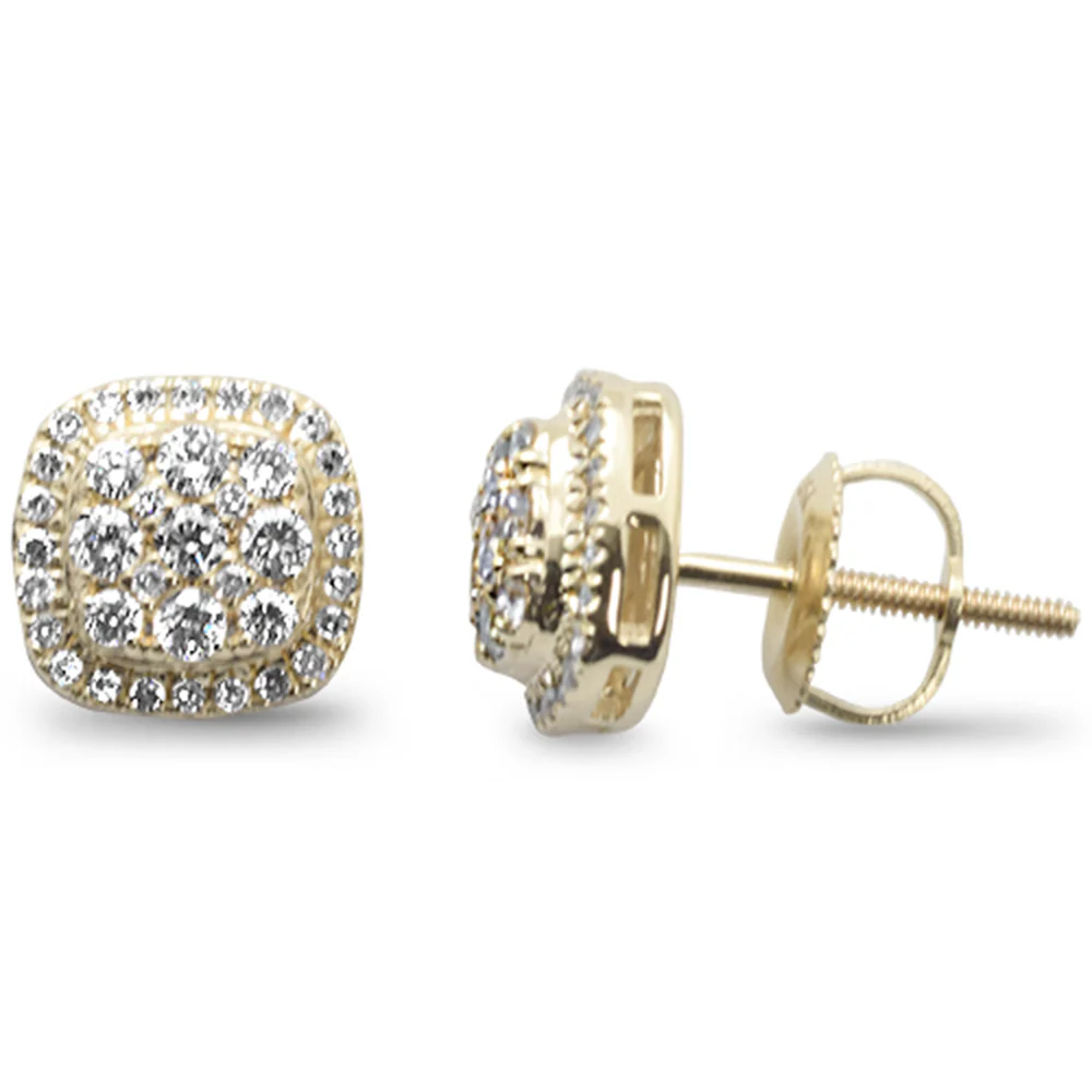 <span style="color:purple">SPECIAL!</span> .49ct G SI 10K Yellow Gold Diamond Halo Fashion Earrings
