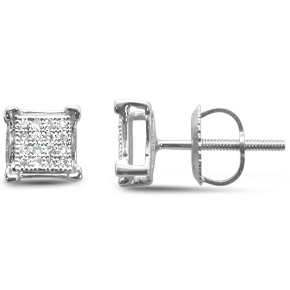 <span>DIAMOND CLOSEOUT! </span>.10ct G SI 10K White Gold Diamond Fashion Earrings