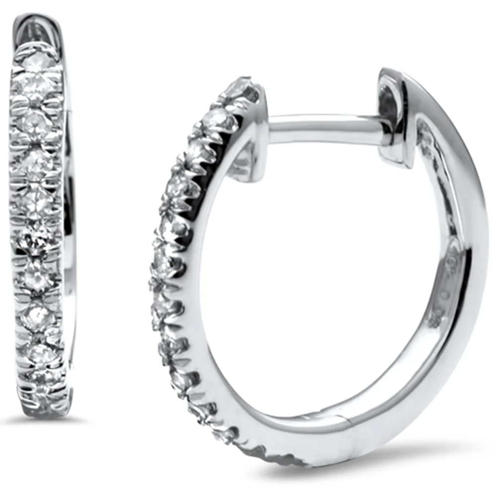 <span>DIAMOND CLOSEOUT! </span>.09ct G SI 10KT White Gold Diamond Hoop Earrings