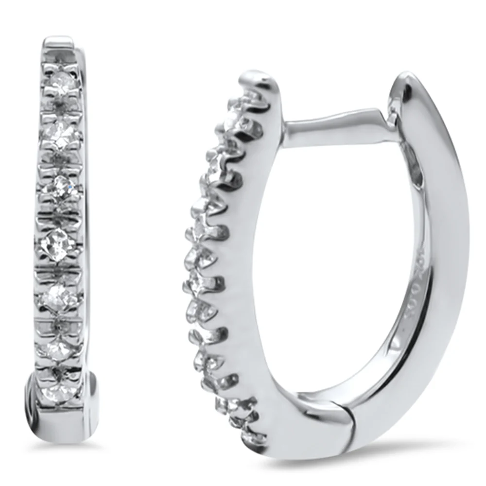 <span>DIAMOND CLOSEOUT! </span>.09ct G SI 10KT White Gold Diamond Hoop Earrings