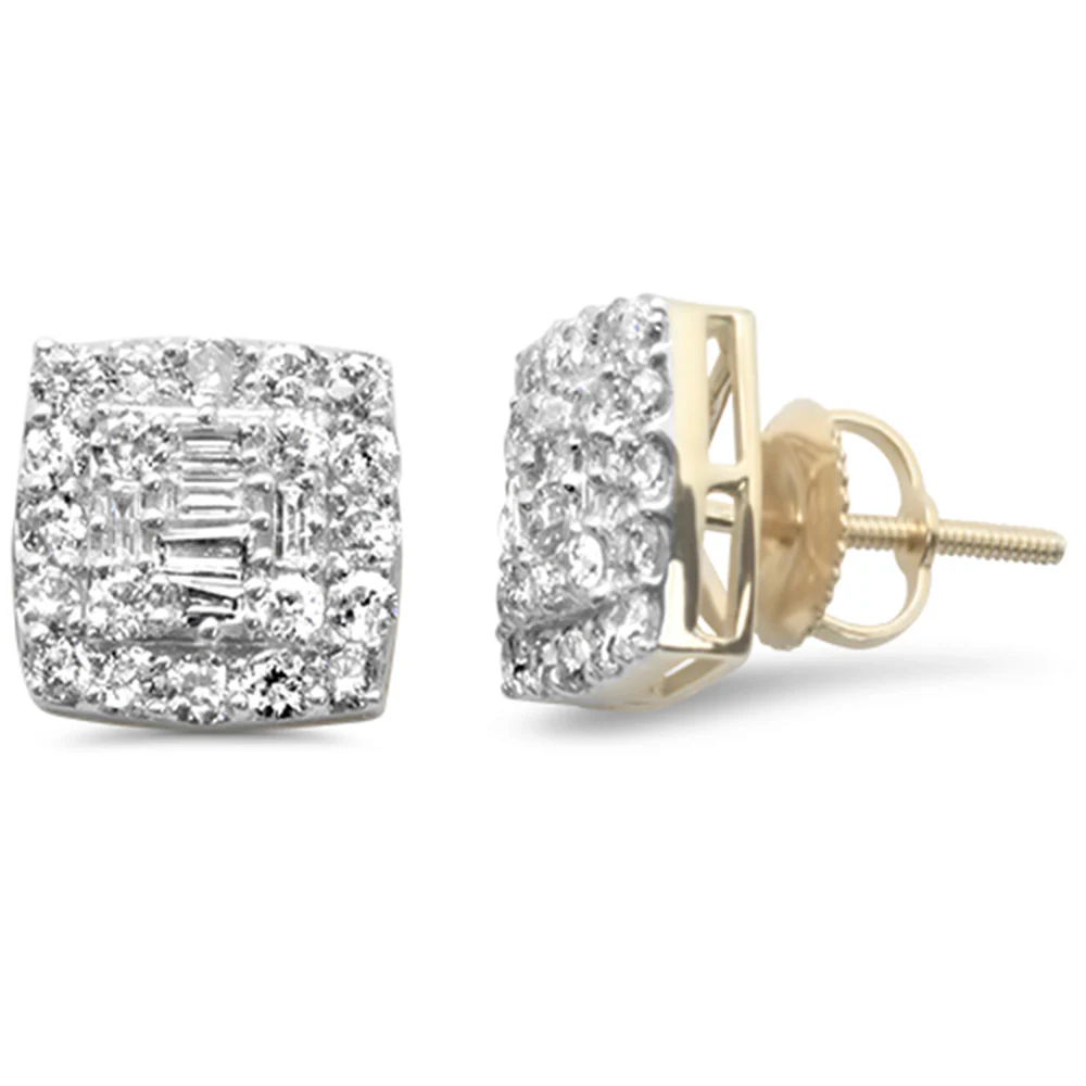 <span style="color:purple">SPECIAL!</span> 1.13ct G SI 10K Yellow Gold Square Shaped Halo Earrings