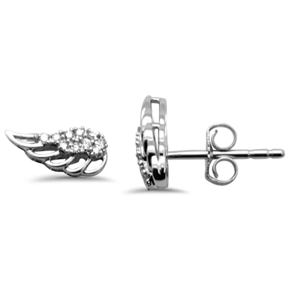 <span>DIAMOND CLOSEOUT! </span>.08ct G SI 14K White Gold Diamond Wings Earring