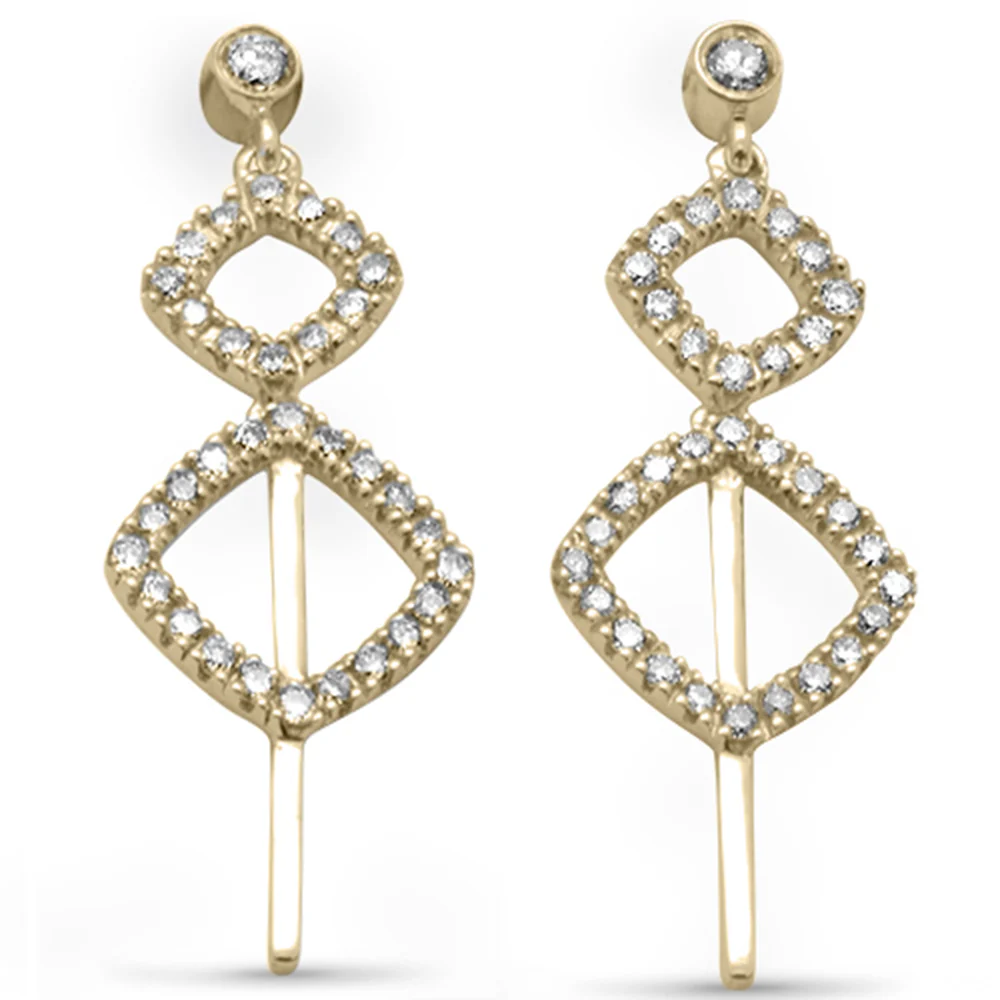 <span>DIAMOND CLOSEOUT! </span>.38ct G SI 14K Yellow Gold Diamond Drop Dangle Earrings