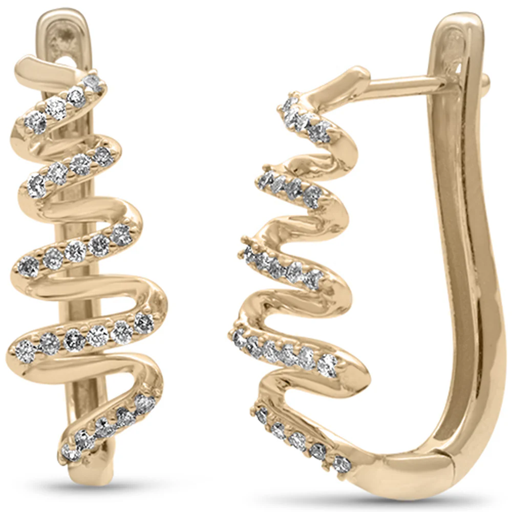 <span>GEMSTONE CLOSEOUT </span>!  .30ct G SI 14K Yellow Gold Diamond Zigzag Style Earrings