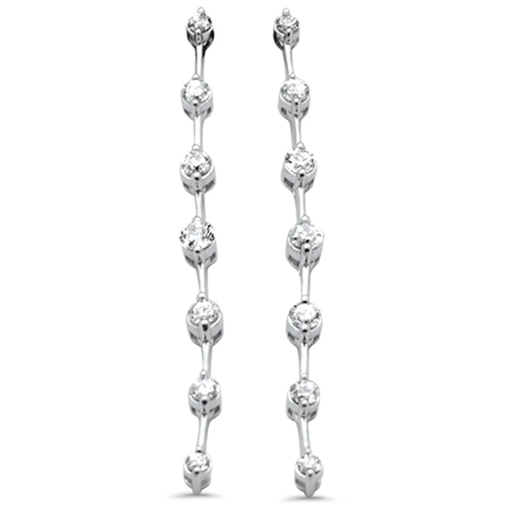 <span style="color:purple">SPECIAL!</span> .90ct G SI 14K White Gold Diamond Dangling Bar Earrings