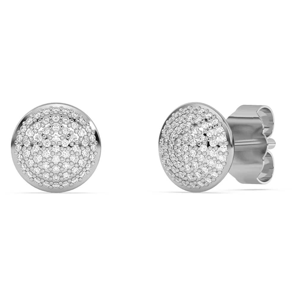 <span style="color:purple">SPECIAL!</span>.18ct G SI 14K White Gold Diamond Round Earrings