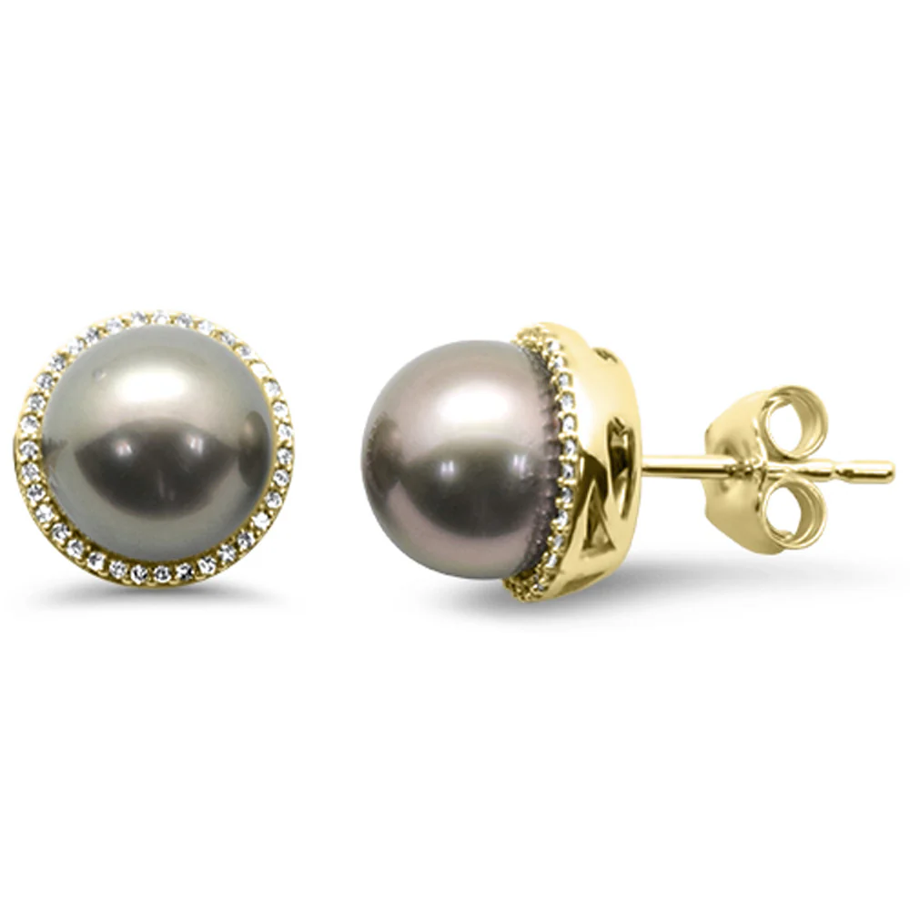 <span style="color:purple">SPECIAL!</span> 8.82ct G SI 14K Yellow Gold Diamond Pearl Earrings