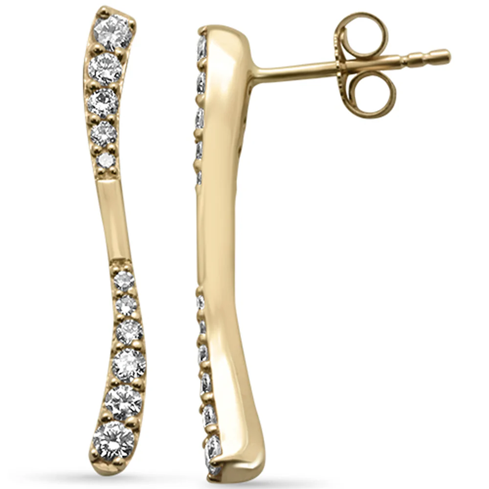 <span style="color:purple">SPECIAL!</span> .49ct G SI 14K Yellow Gold Diamond Bar Drop Earrings