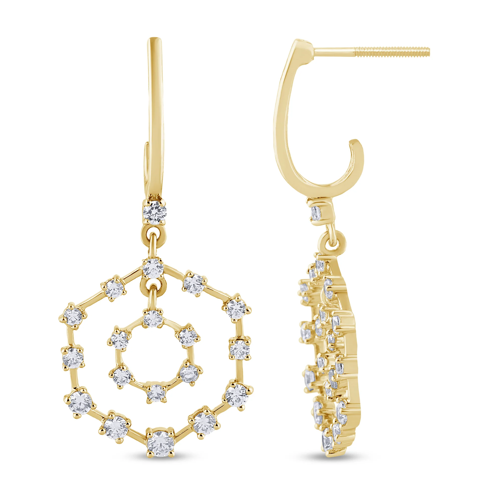 <span style="color:purple">SPECIAL!</span>1.01ct G SI 14K Yellow Gold Diamond Drop Earrings