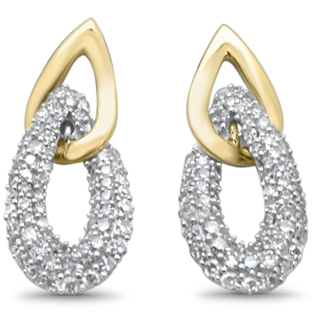 <span style="color:purple">SPECIAL!</span>.50ct G SI 14K Two ToneDiamond Drop Dangle Earrings
