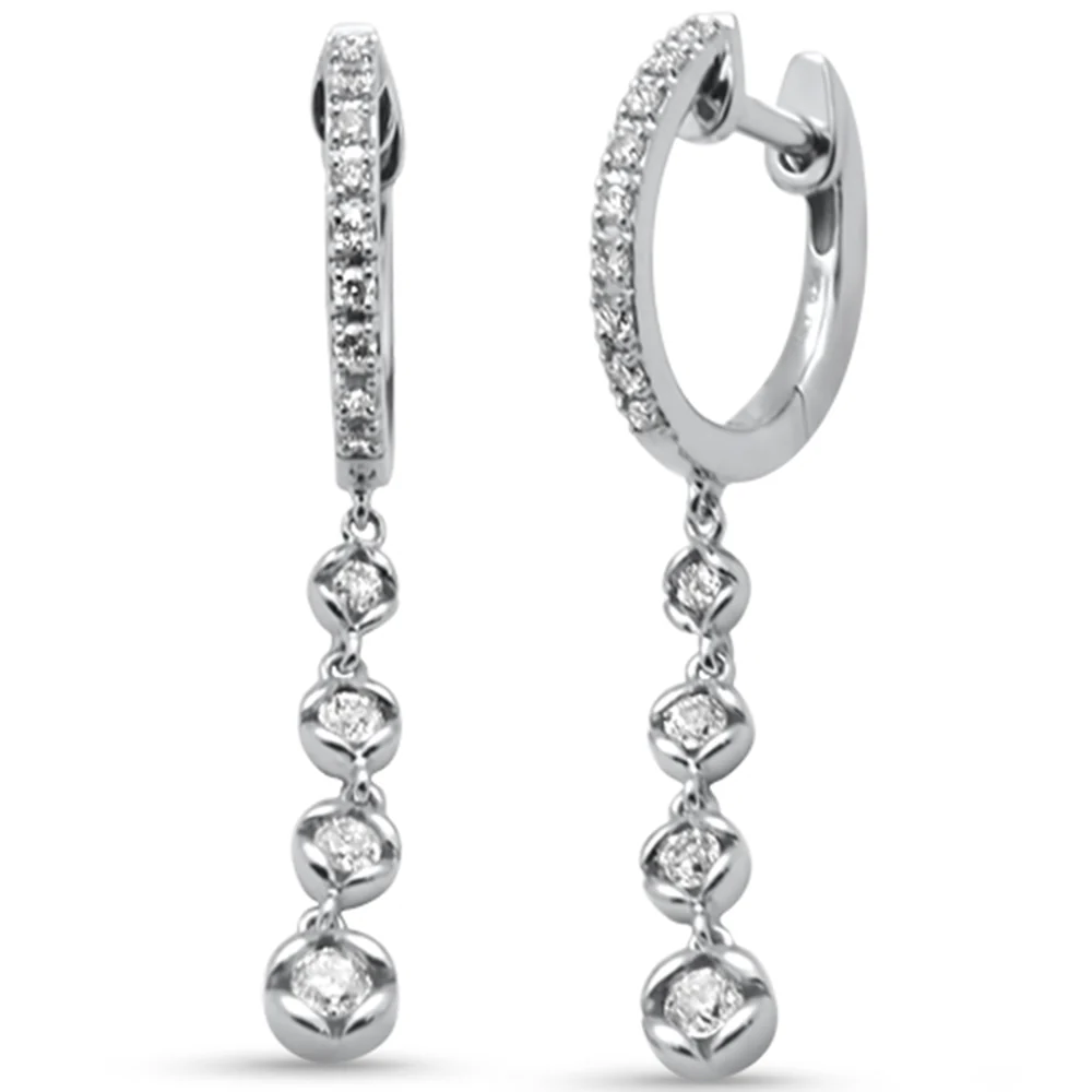 <span style="color:purple">SPECIAL!</span>.36ct G SI 14K White Gold Diamond Dangling Earrings