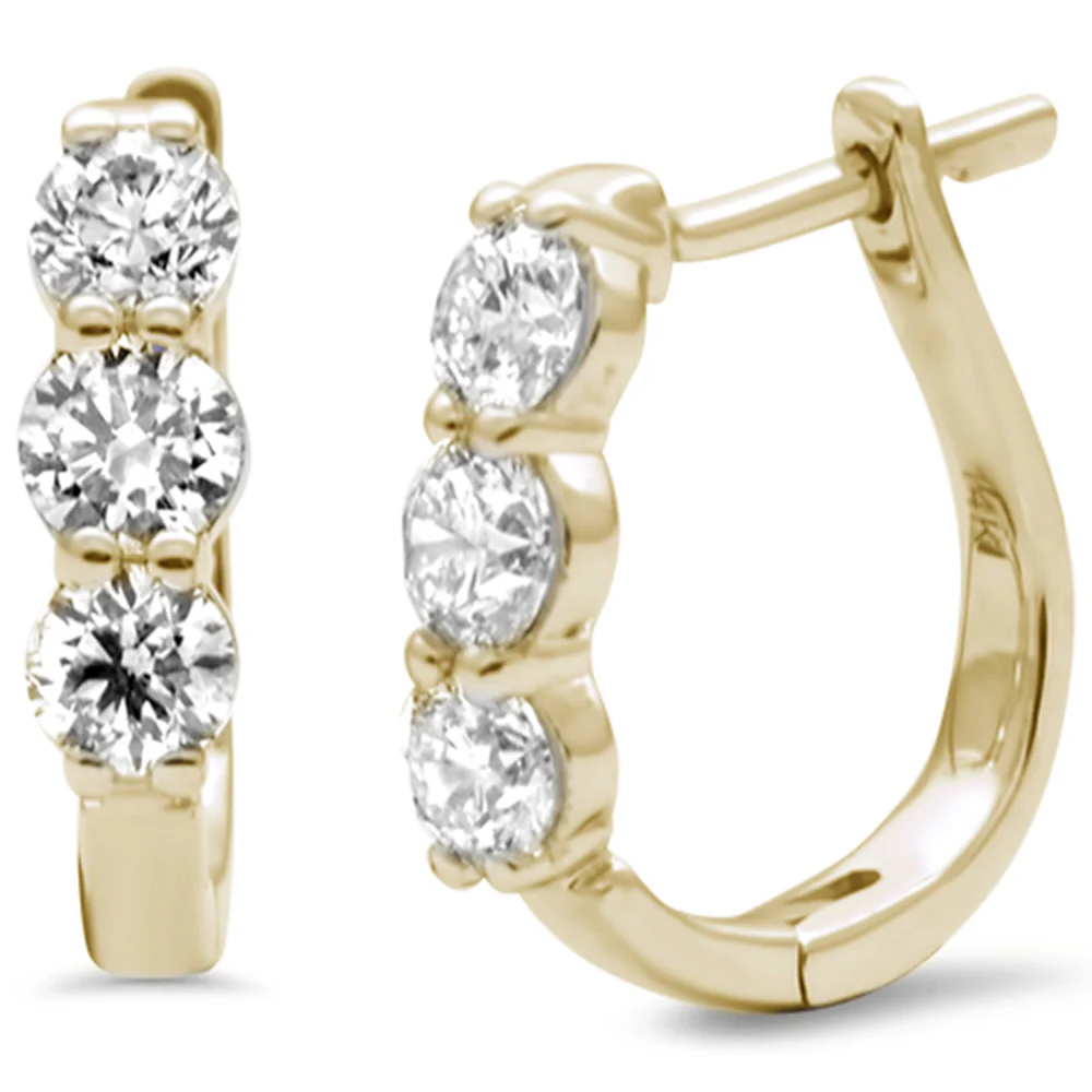 <span style="color:purple">SPECIAL!</span> 1.14ct G SI 14K Yellow Gold Diamond Hoop Earrings