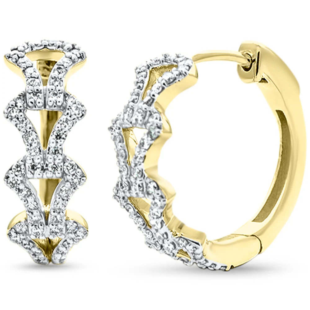 <span style="color:purple">SPECIAL!</span> .41ct G SI 14K Yellow Gold Diamond Hoop Earrings