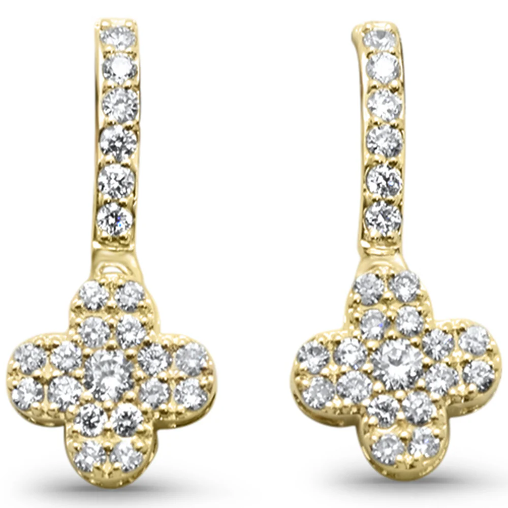 <span style="color:purple">SPECIAL!</span> .23ct G SI 14K Yellow Gold Diamond Flower Drop Earrings