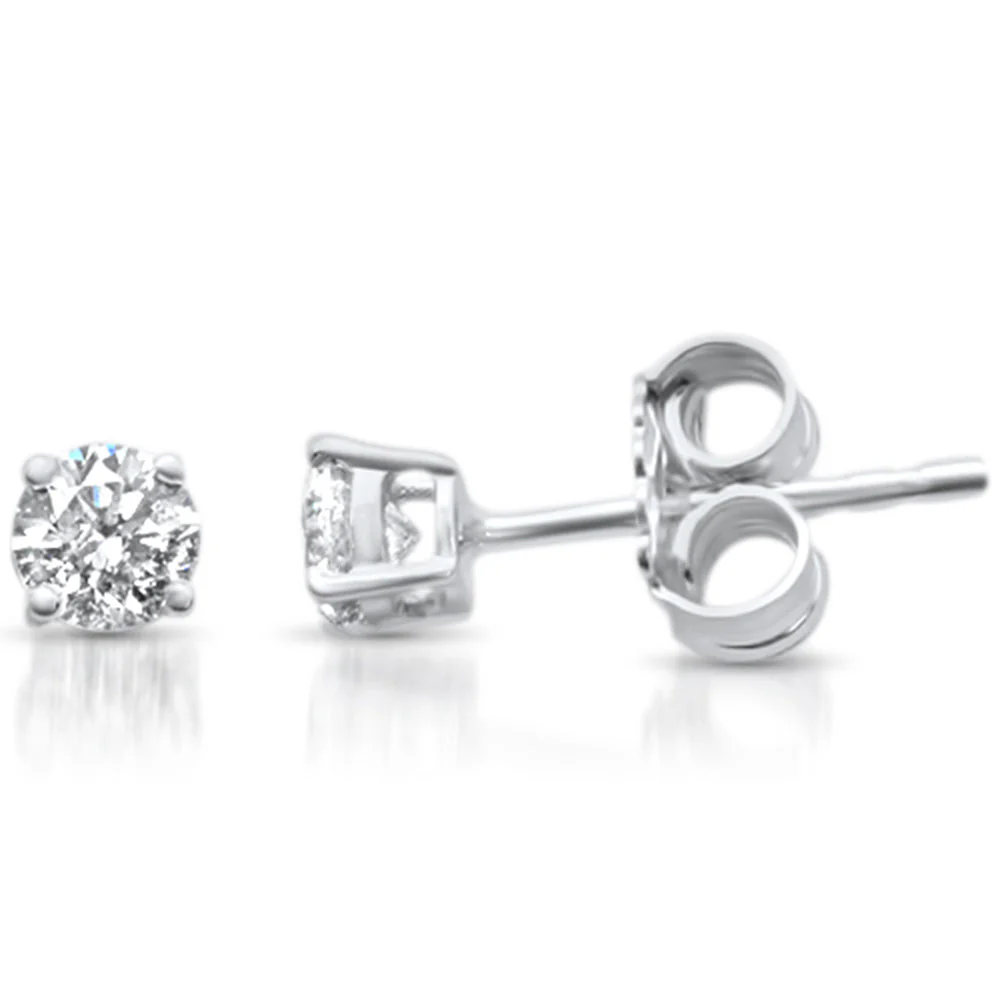 <span style="color:purple">SPECIAL!</span> .62ct G SI 14K White Gold Diamond Solitaire Stud Earrings