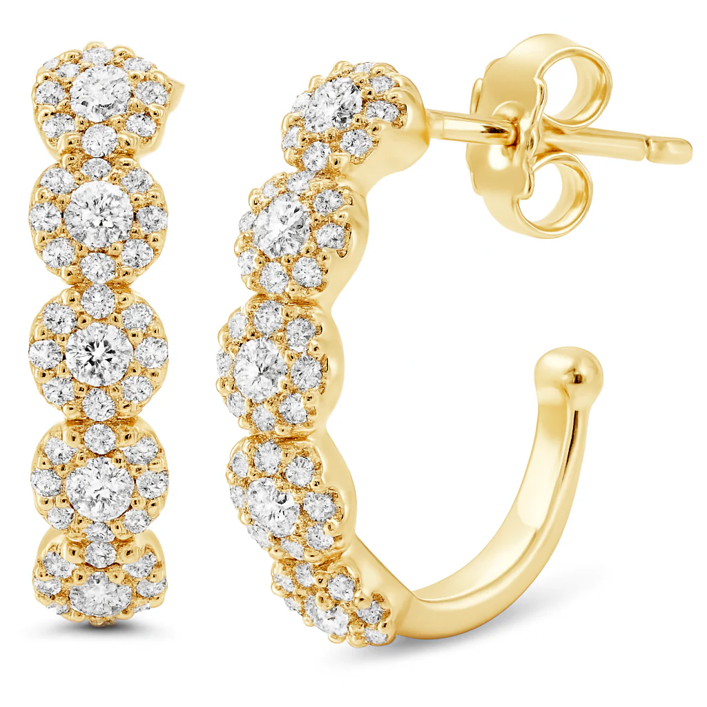 <span style="color:purple">SPECIAL!</span>.49ct G SI 14K Yellow Gold Round Diamond J Hoop Earrings