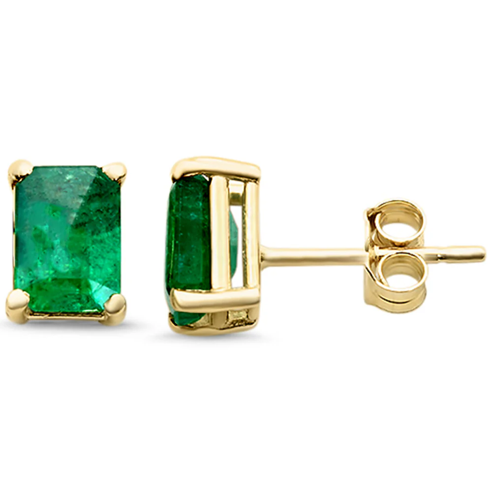 <span style="color:purple">SPECIAL!</span> 1.96ct G SI 14K Yellow Gold Emerald Gemstone Earrings