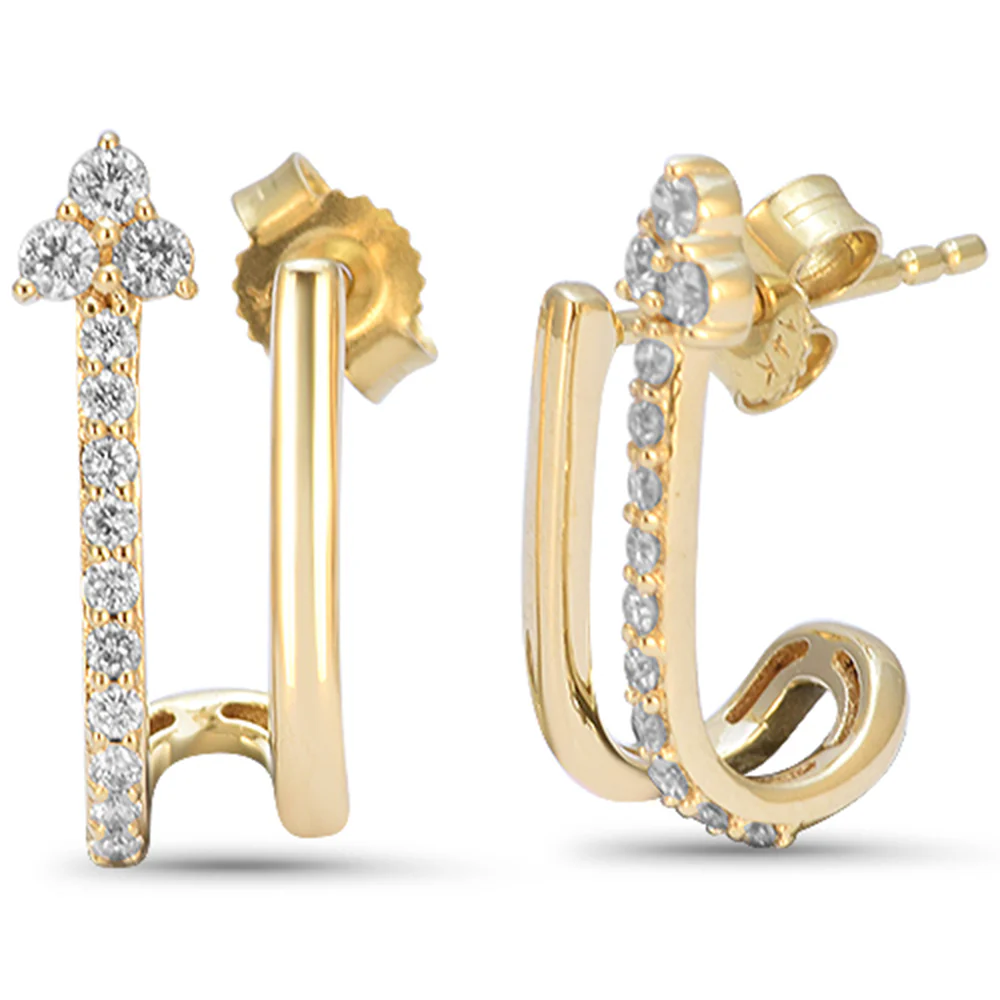 <span style="color:purple">SPECIAL!</span> .26ct G SI 14kt Yellow Gold Diamond Double Hoop Earrings