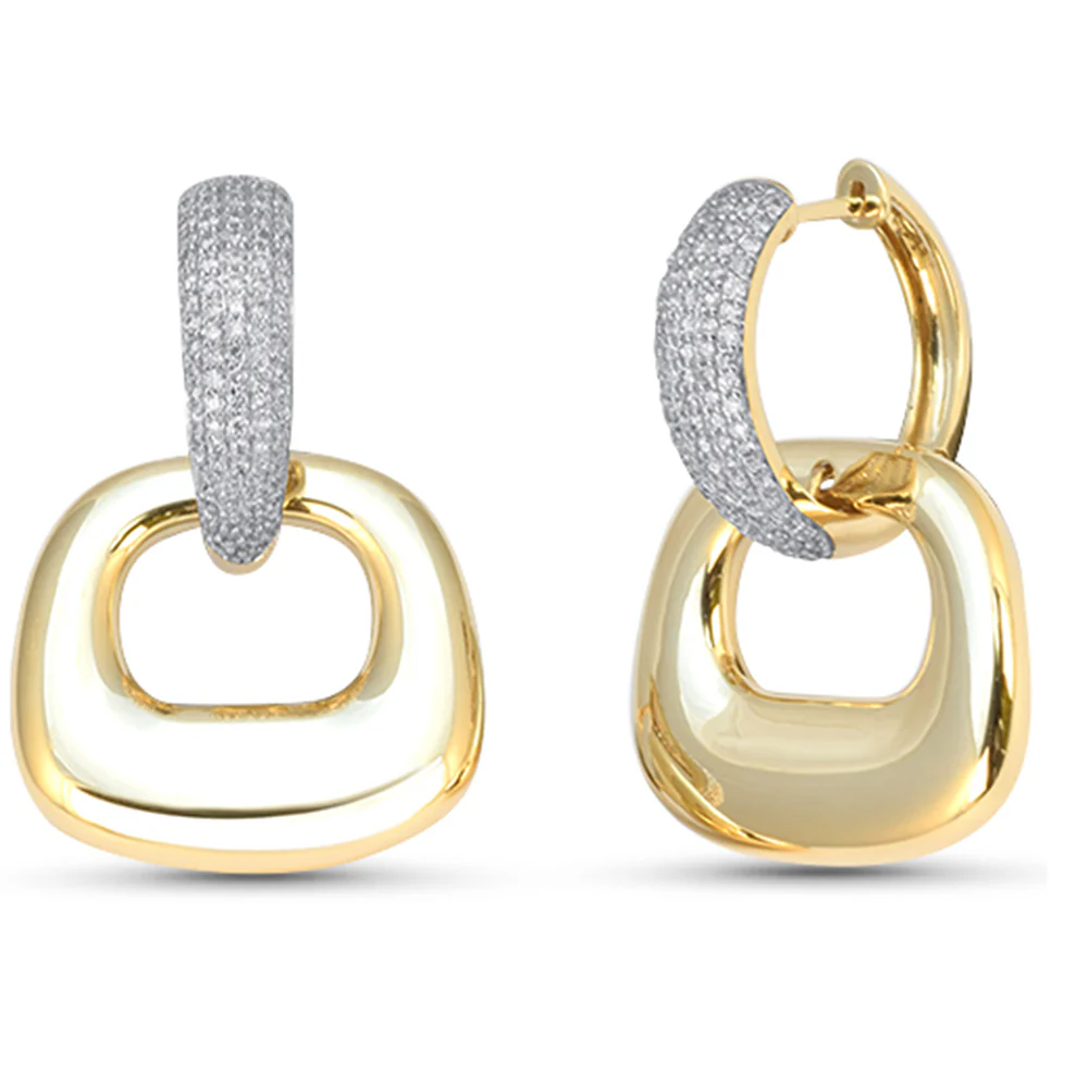 <span style="color:purple">SPECIAL!</span> .99ct G SI 14kt Yellow Gold Diamond Chunky Modern Earrings